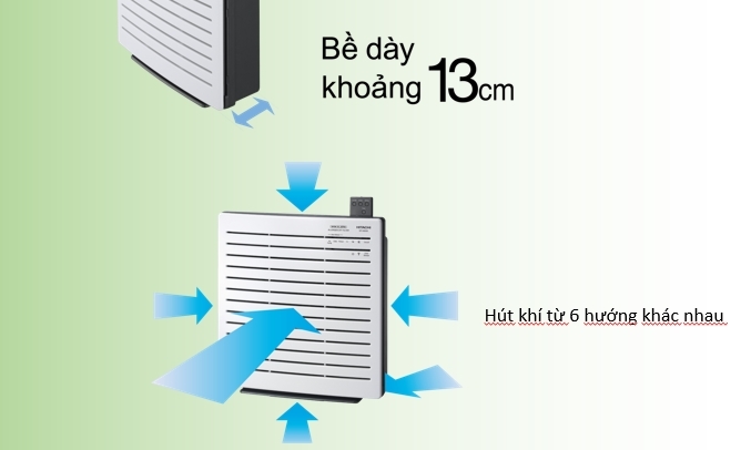 Máy lọc không khí Hitachi EP-PZ30J 240 (WH) thiết kế nhỏ gọn