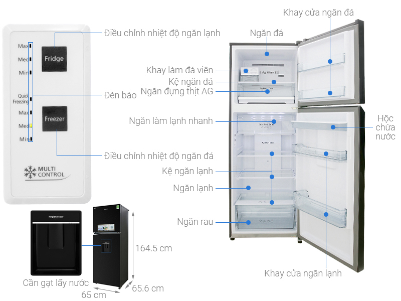 Thông số kỹ thuật Tủ lạnh Panasonic Inverter 326 lít NR-BL351WKVN