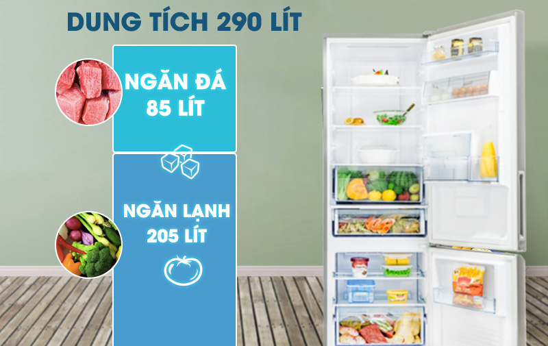 Tủ lạnh Panasonic Inverter 290 lít NR-BV320WSVN-Dung tích 290 lít, phù hợp với gia đình 2 - 3 người