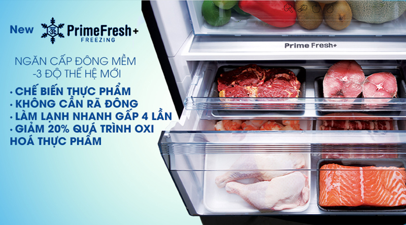 Tủ lạnh Panasonic Inverter 290 lít NR-BV320WSVN-Giữ hương vị, chế biến nhanh nhờ ngăn đông mềm thế hệ mới Prime Fresh+