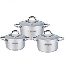 Bộ nồi inox 5 đáy, 3 chiếc cao cấp kangaroo kg877