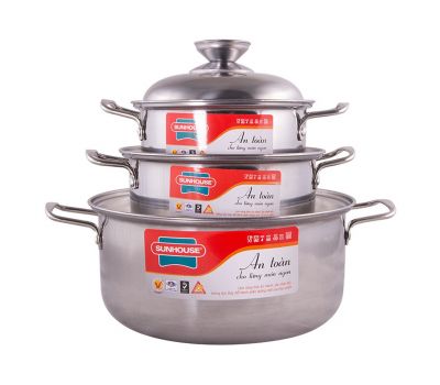 Bộ Nồi Inox 1 Đáy Happy Time HPT224